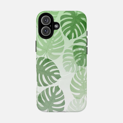 Green Monstera Leaf iPhone Case — Tough Magnetic | MagSafe Compatible