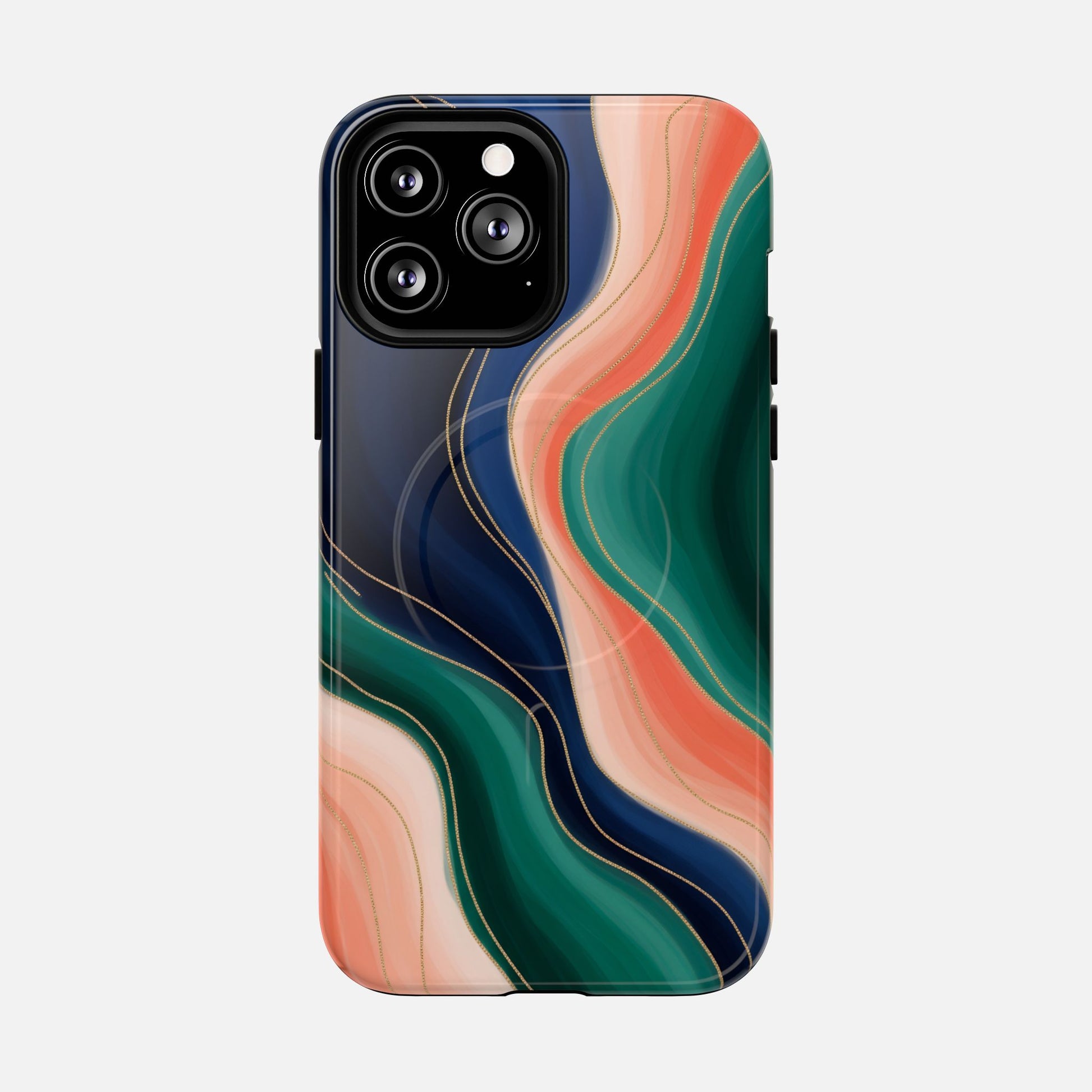 Magnetic Tough Case — Abstract Ocean Wave Design Phone Cover iPhone 13 Pro Max Glossy Phone Case