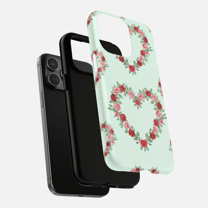 Rose Heart Floral iPhone Case — Tough Magnetic | MagSafe Compatible