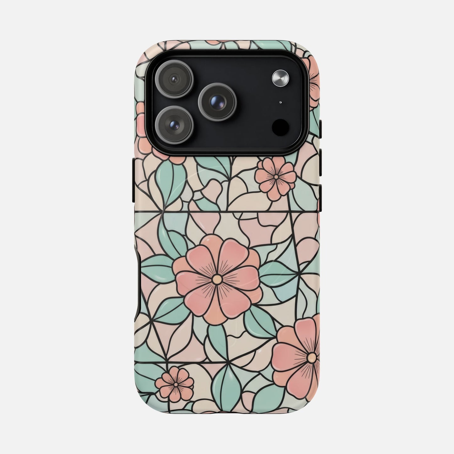Pastel Floral Mosaic iPhone Case — Tough Magnetic | MagSafe Compatible
