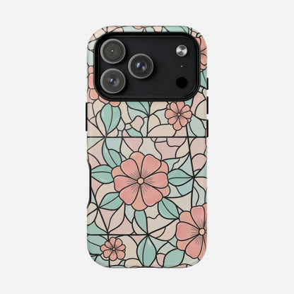 Pastel Floral Mosaic iPhone Case — Tough Magnetic | MagSafe Compatible