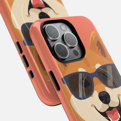 Cool Shiba Inu Sunglasses iPhone Case — Tough Magnetic | MagSafe Compatible