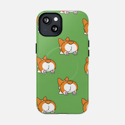 Corgi Bum Magnetic Tough Case — Cute Cartoon Dog Phone Cover iPhone 13 Glossy Phone Case