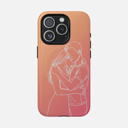 Romantic Outline Couple iPhone Case — Tough Magnetic | MagSafe Compatible