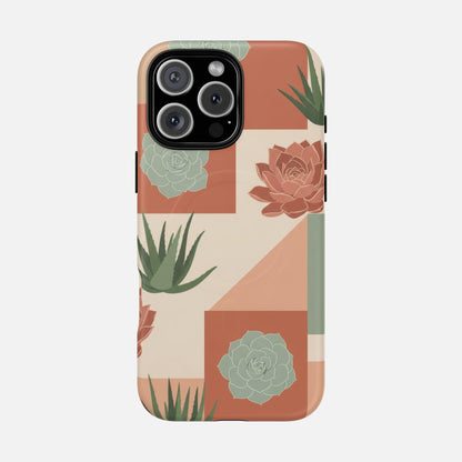 Succulent Pattern Tough Magnetic Phone Case iPhone 16 Pro Max Matte Phone Case