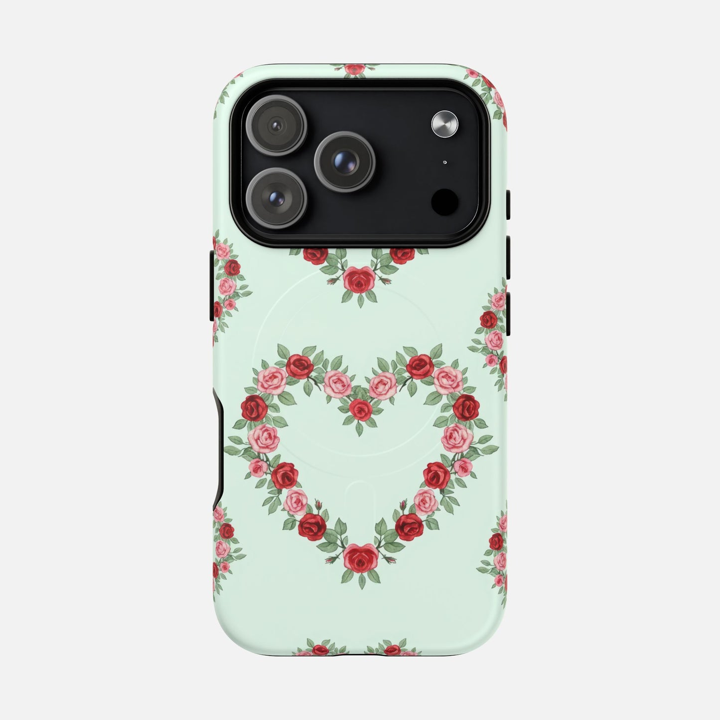 Rose Heart Floral iPhone Case — Tough Magnetic | MagSafe Compatible