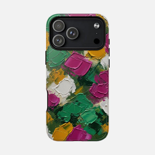Abstract Floral Impasto iPhone Case — Tough Magnetic | MagSafe Compatible