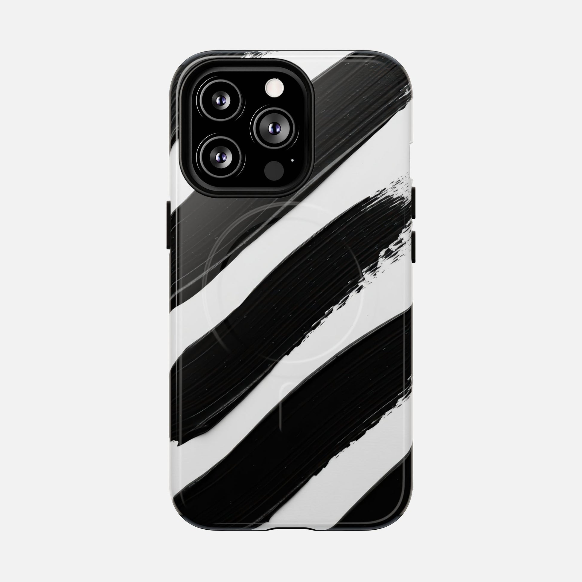 Abstract Black Brushstroke Magnetic Phone Case iPhone 13 Pro Glossy Phone Case