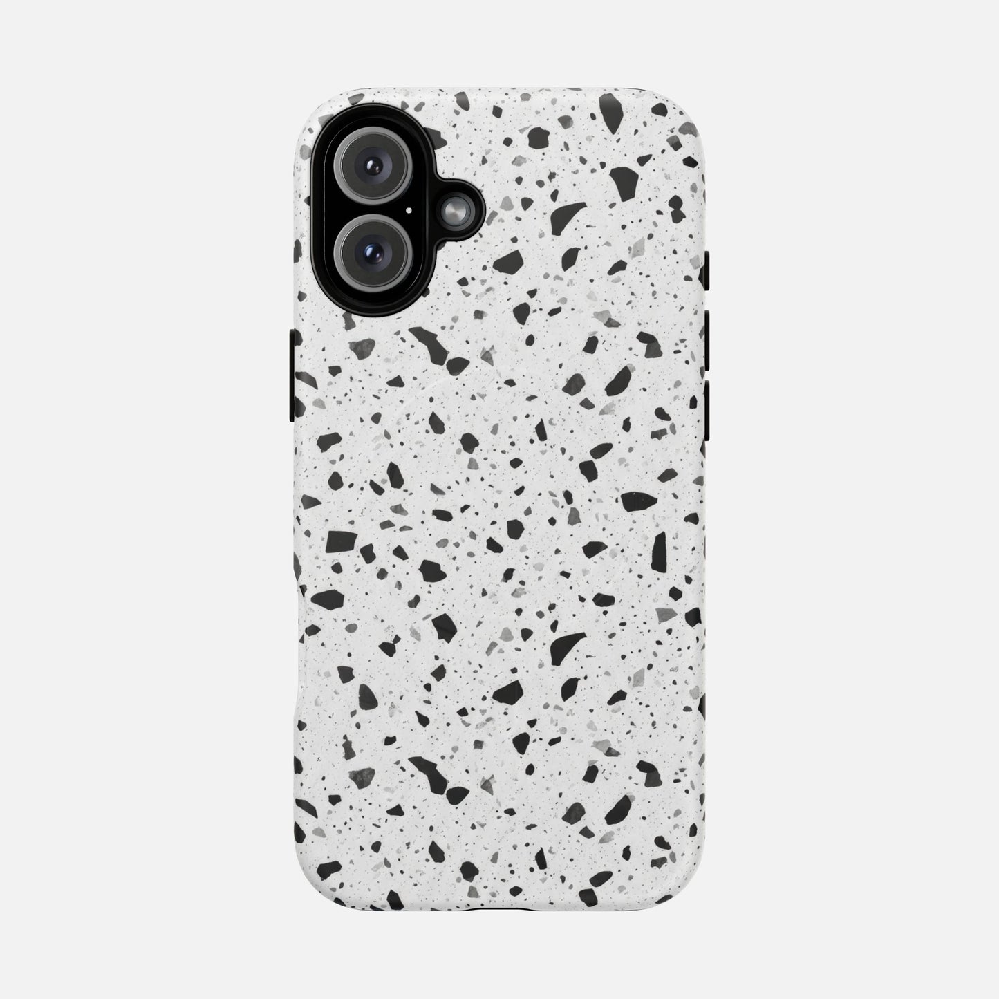 Terrazzo Black & White iPhone Case — Tough Magnetic | MagSafe Compatible