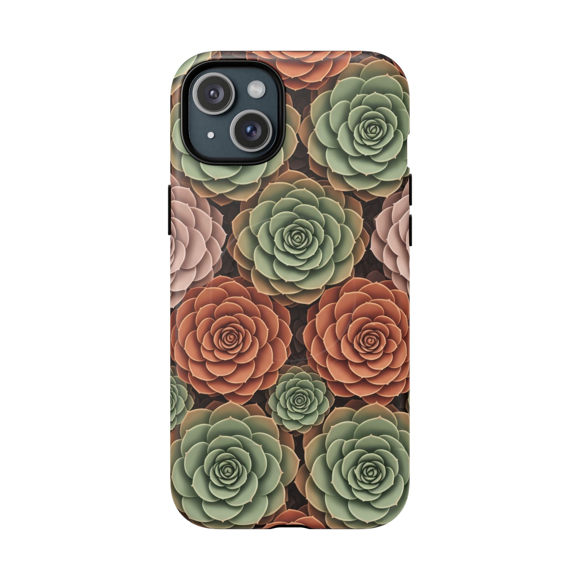 Magnetic Tough Case — Autumn Succulent Floral Phone Cover iPhone 15 Plus Matte Phone Case