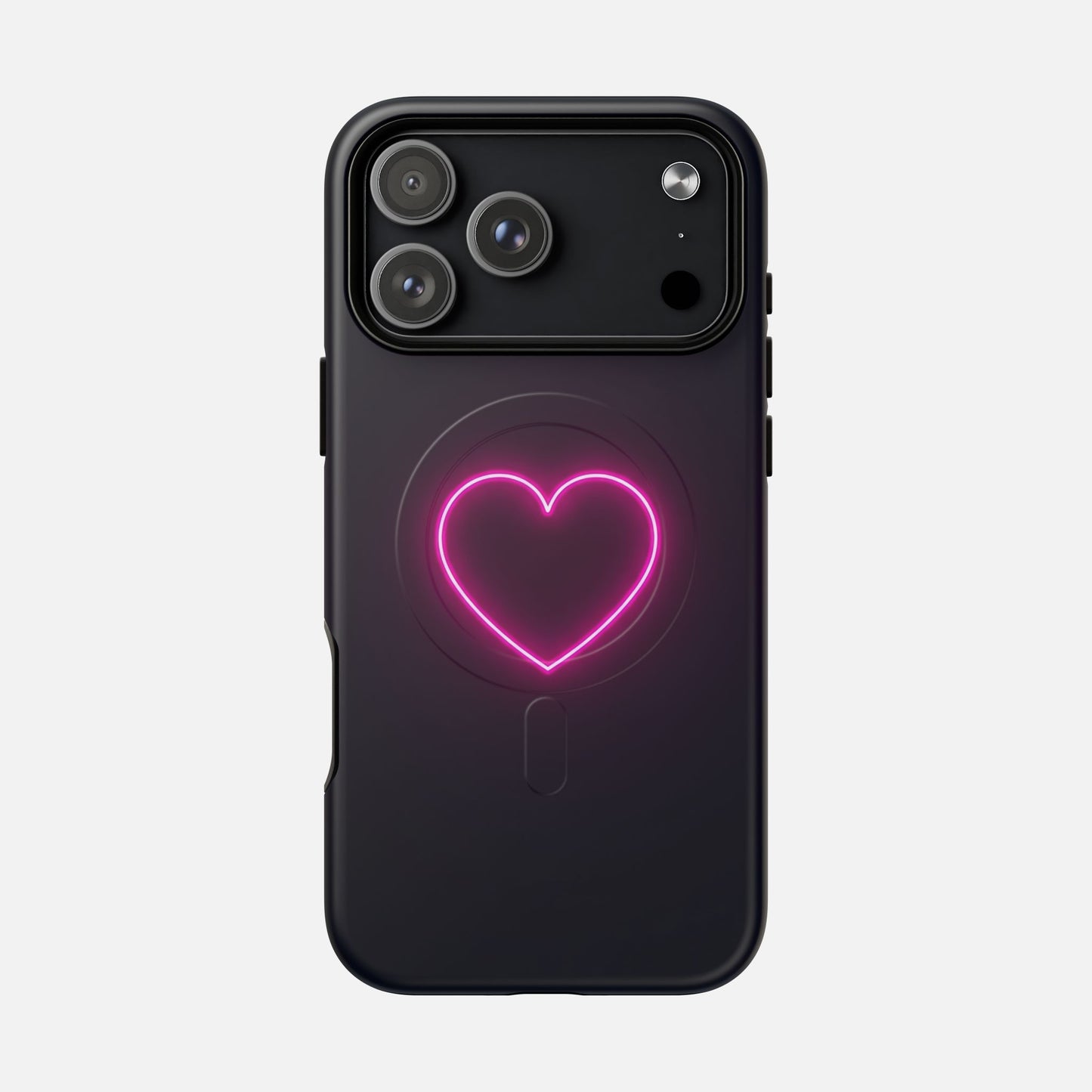 Neon Heart With Glow Pink iPhone Case — Tough Magnetic | MagSafe Compatible