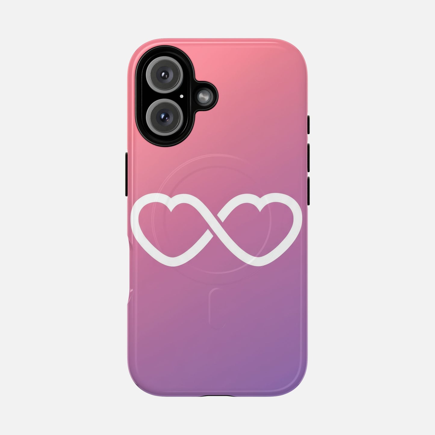 Infinity Heart With Pink Gradient iPhone Case — Tough Magnetic | MagSafe Compatible