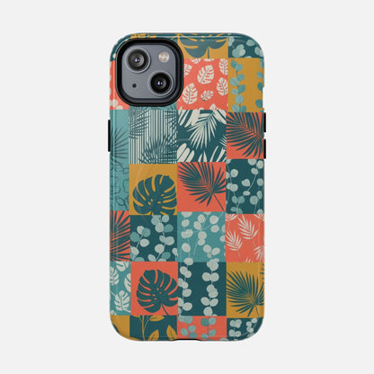 Tropical Patchwork Tough Magnetic Phone Case iPhone 14 Plus Glossy Phone Case