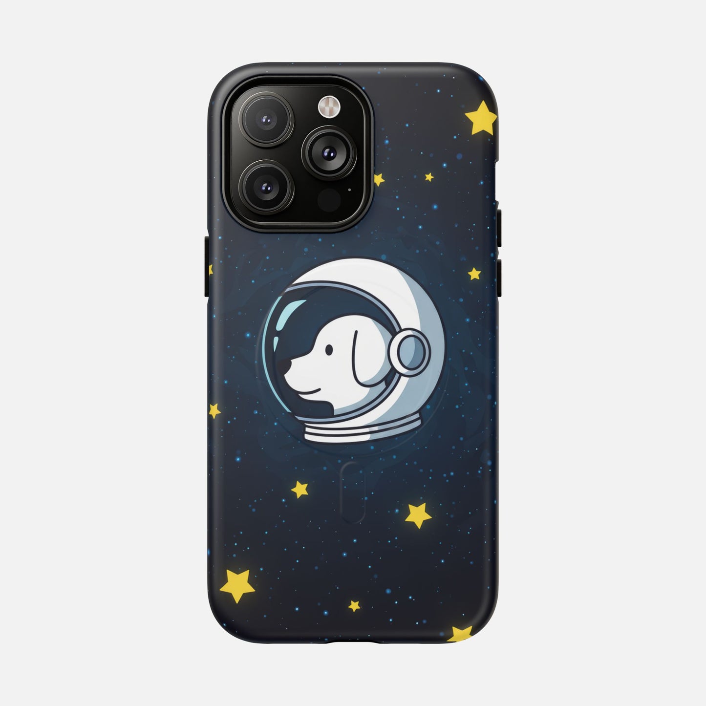 Astronaut Dog Magnetic Phone Case — Cute Space Puppy iPhone Cover with Stars iPhone 14 Pro Max Matte Phone Case