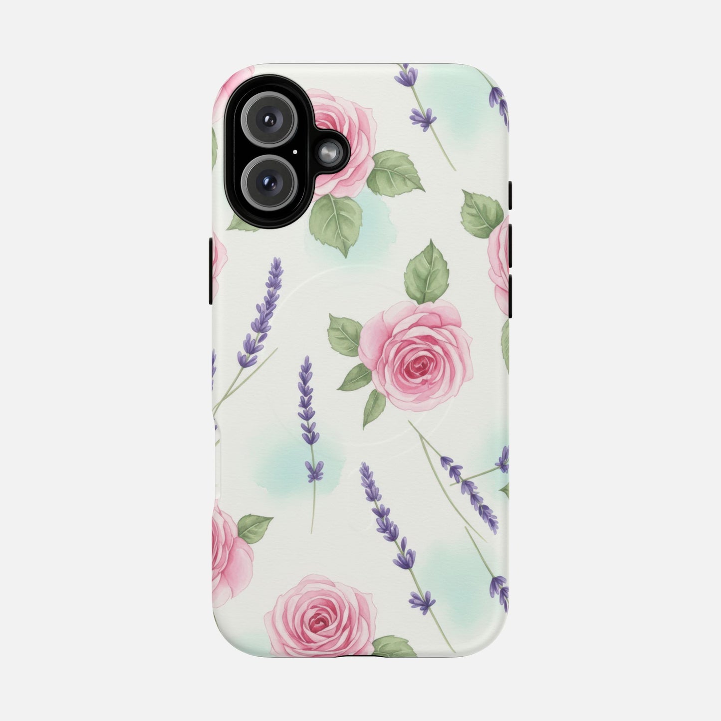 Floral Rose & Lavender iPhone Case — Tough Magnetic | MagSafe Compatible