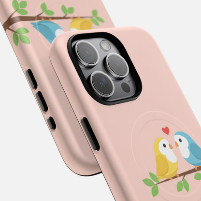 Cute Love Birds iPhone Case — Tough Magnetic | MagSafe Compatible