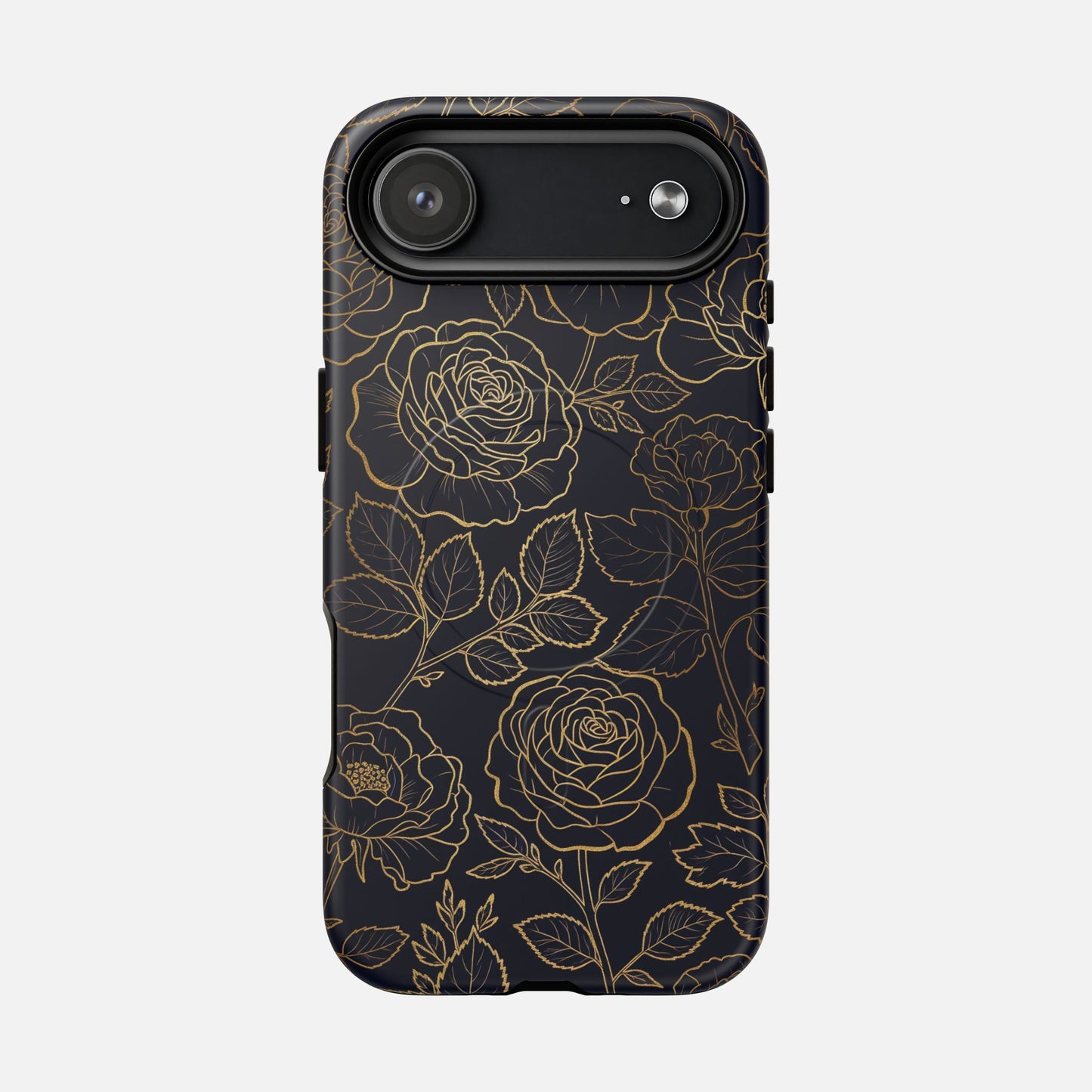 Floral Gold Outline iPhone Case — Tough Magnetic | MagSafe Compatible