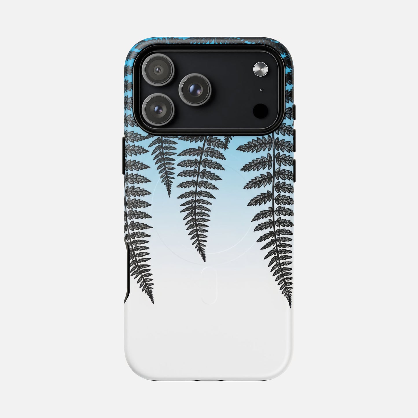 Fern Silhouette With Blue Ombre iPhone Case — Tough Magnetic | MagSafe Compatible