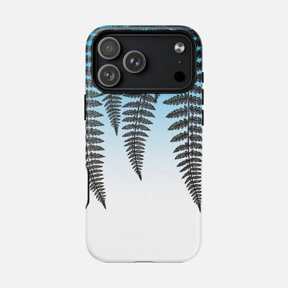 Fern Silhouette With Blue Ombre iPhone Case — Tough Magnetic | MagSafe Compatible