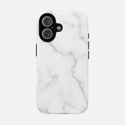 White Marble iPhone Case — Tough Magnetic | MagSafe Compatible