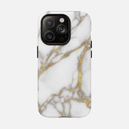 Marble Gold iPhone Case — Tough Magnetic | MagSafe Compatible