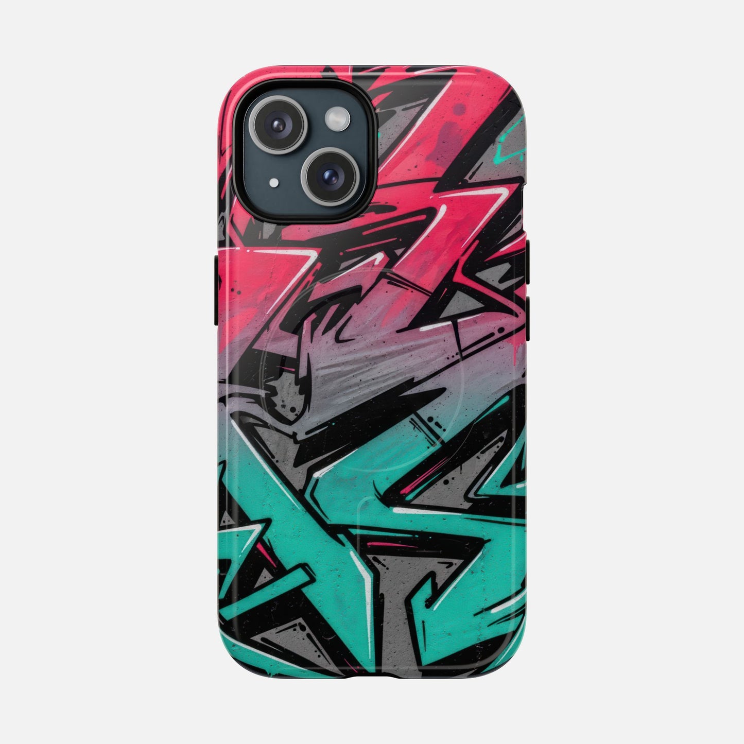Graffiti Street Art Tough Magnetic Phone Case iPhone 15 Glossy Phone Case