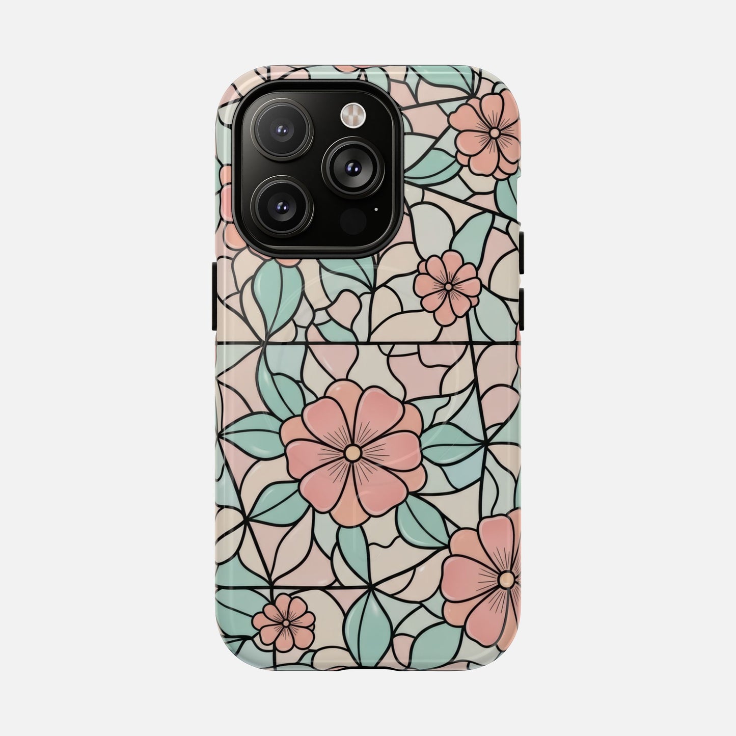 Pastel Floral Mosaic iPhone Case — Tough Magnetic | MagSafe Compatible
