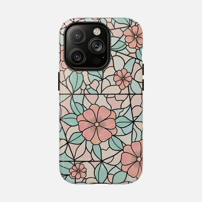 Pastel Floral Mosaic iPhone Case — Tough Magnetic | MagSafe Compatible