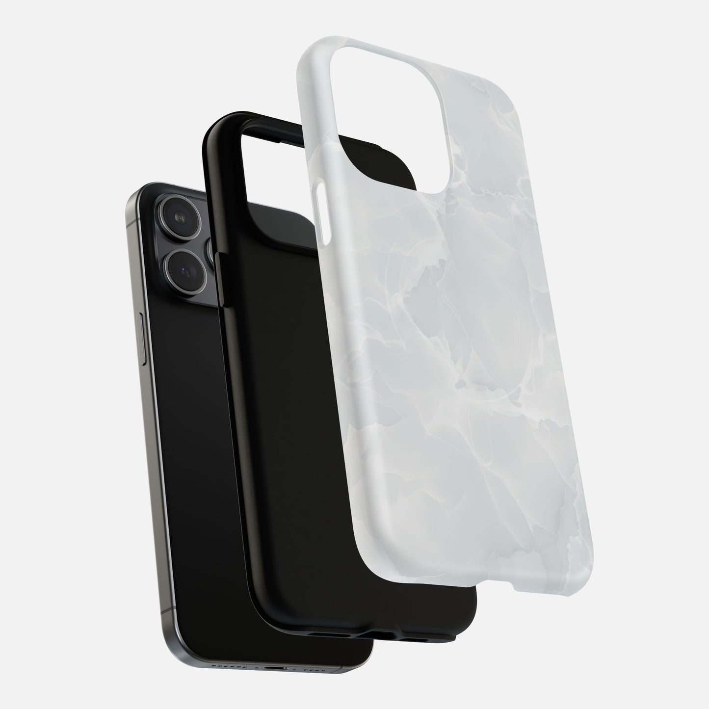 Marble White iPhone Case — Tough Magnetic | MagSafe Compatible