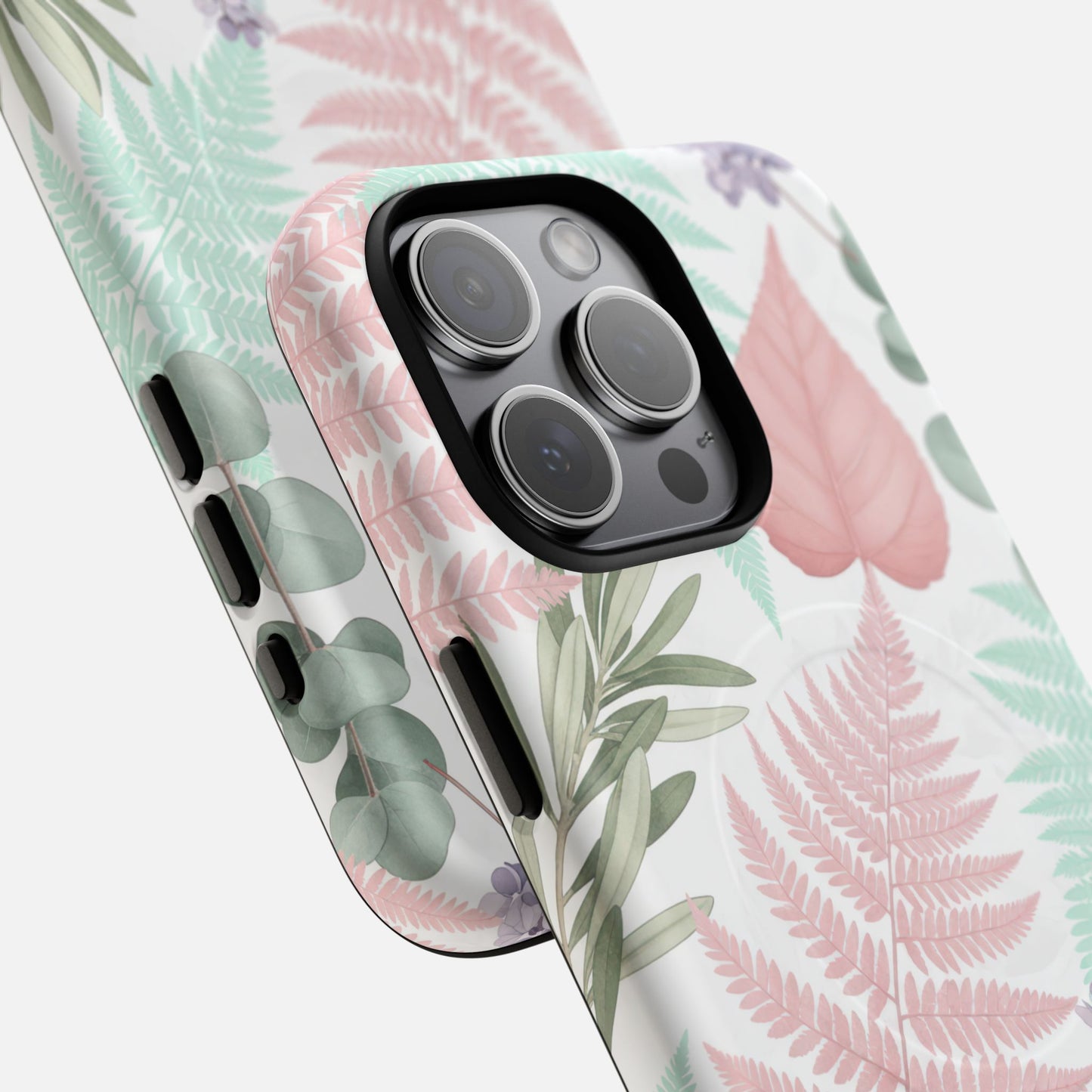 Floral Fern & Pastel Leaves iPhone Case — Tough Magnetic | MagSafe Compatible