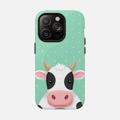 Cow Cartoon iPhone Case — Tough Magnetic | MagSafe Compatible