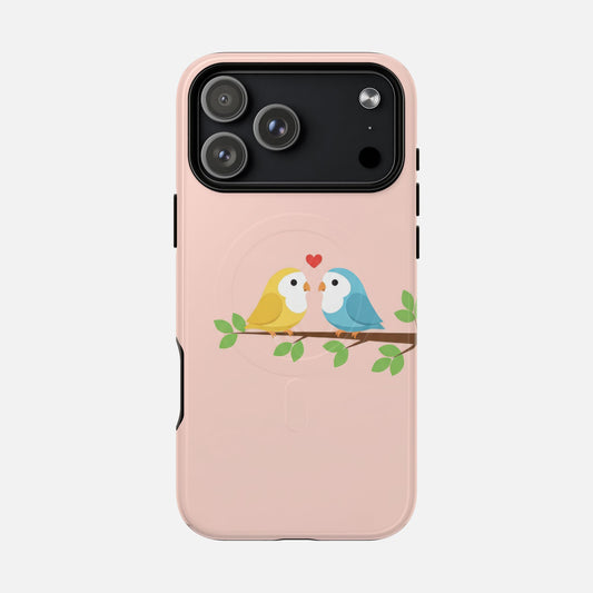 Phone Case — Cute Love Birds Tough Magnetic Protective Case iPhone 17 Pro Max Glossy Phone Case