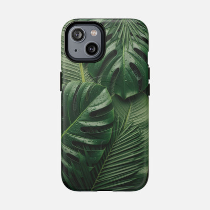 Tropical Monstera Magnetic Phone Case — Tough Protective iPhone Cover iPhone 14 Matte Phone Case