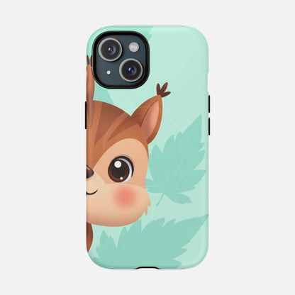 Cute Squirrel With Mint Leaves iPhone Case — Tough Magnetic | MagSafe Compatible