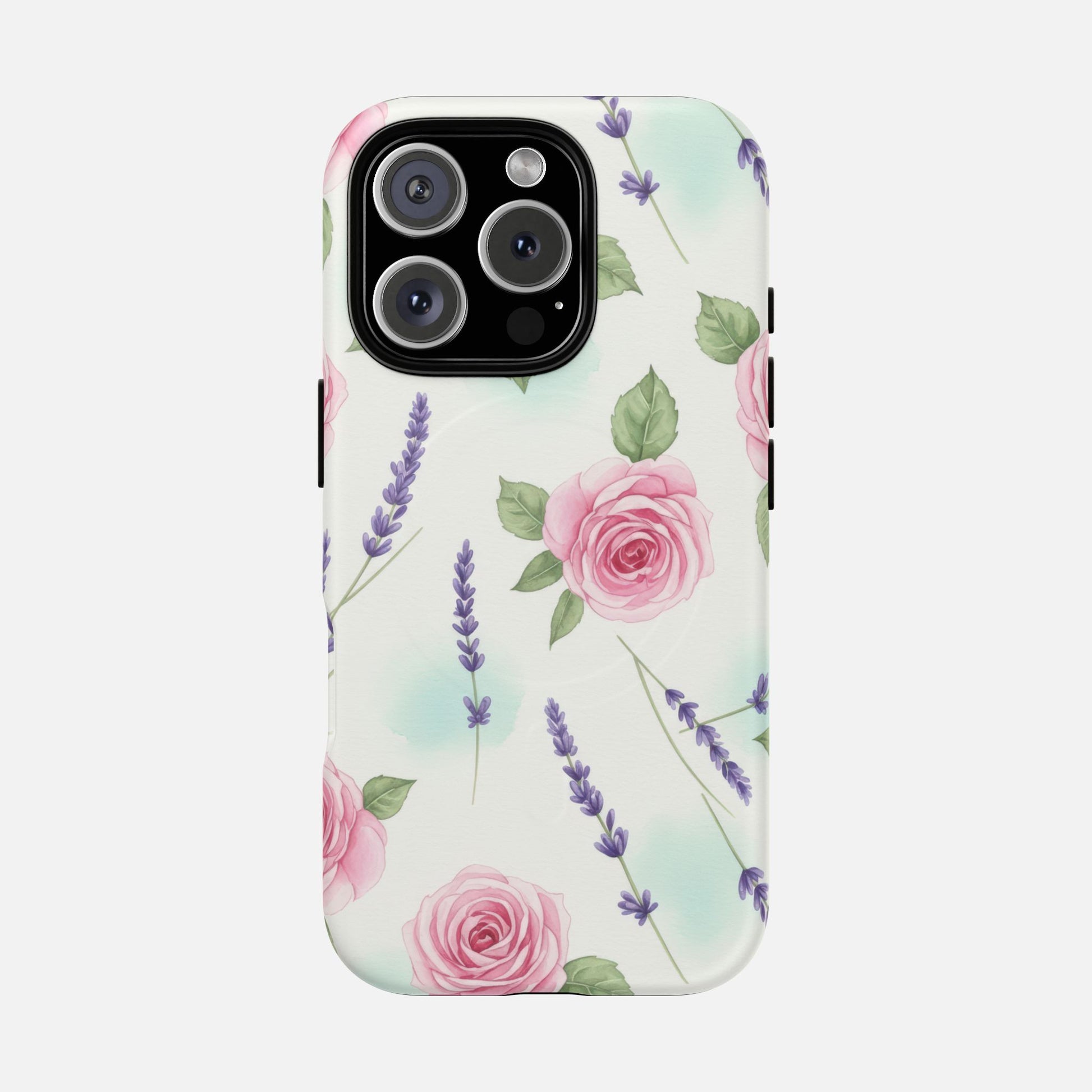 Floral Rose & Lavender Tough Magnetic Phone Case — Protective Magnetic iPhone Cover iPhone 16 Pro Matte Phone Case