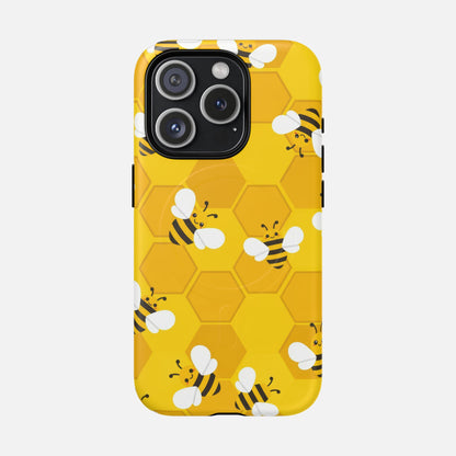 Cute Yellow Bumblebee iPhone Case — Tough Magnetic | MagSafe Compatible