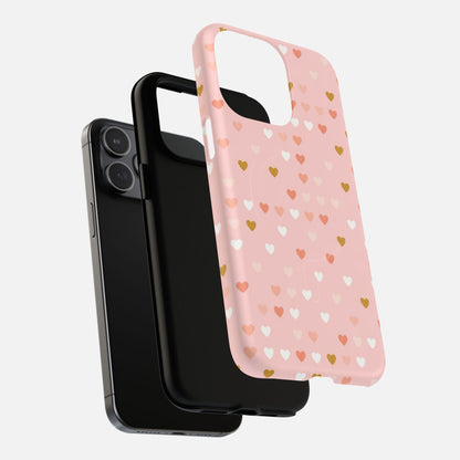 Pink Heart Pattern iPhone Case — Tough Magnetic | MagSafe Compatible