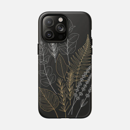 Tough Magnetic Case — Botanical Gold & Silver Fern Phone Cover iPhone 14 Pro Max Matte Phone Case