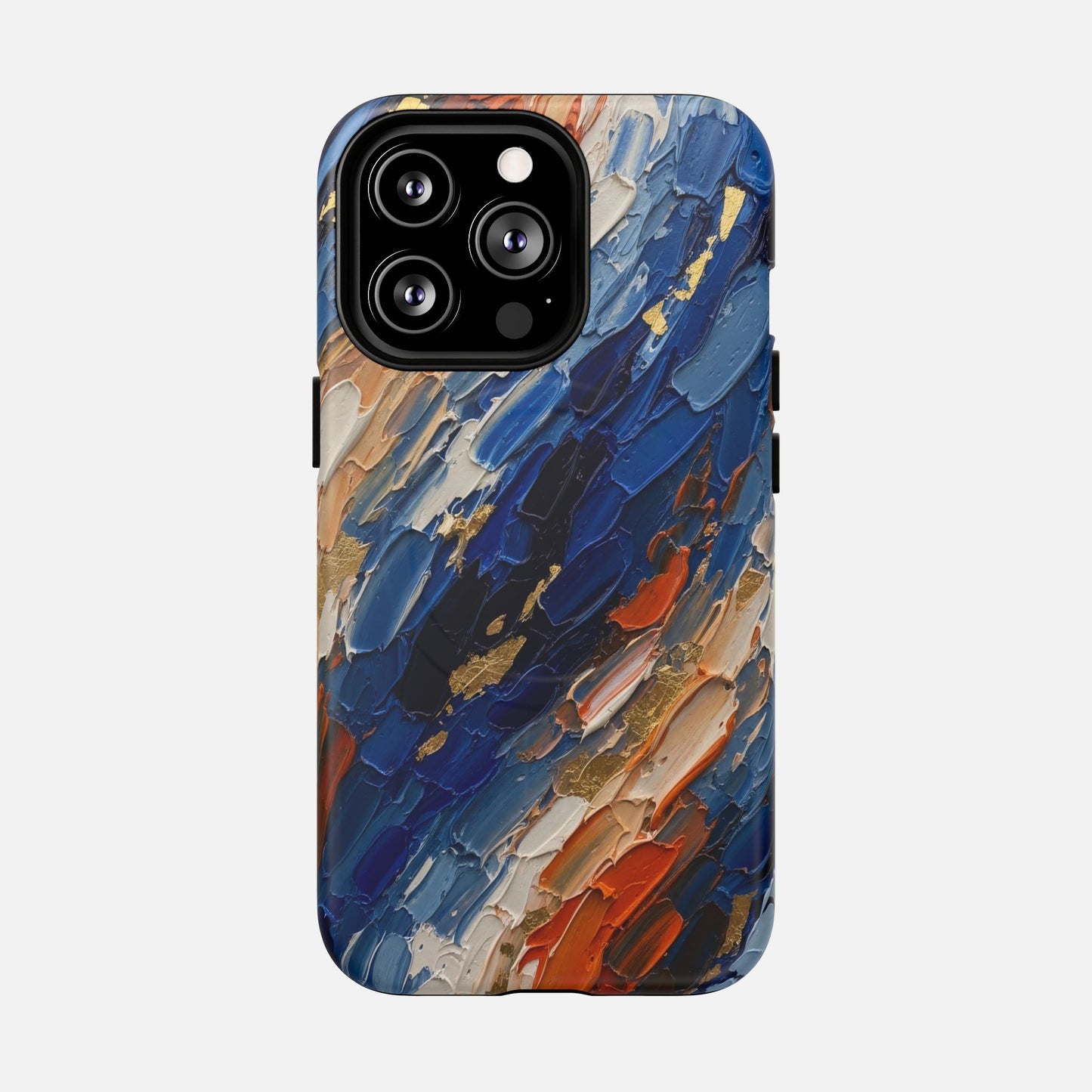 Magnetic Phone Case — Abstract Blue & Orange Paint Texture iPhone 13 Pro Matte Phone Case