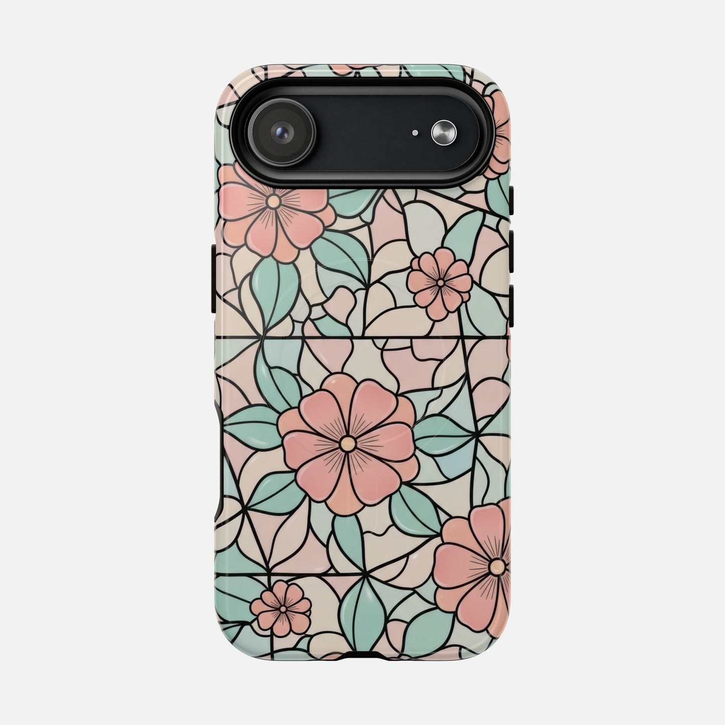 Pastel Floral Mosaic iPhone Case — Tough Magnetic | MagSafe Compatible