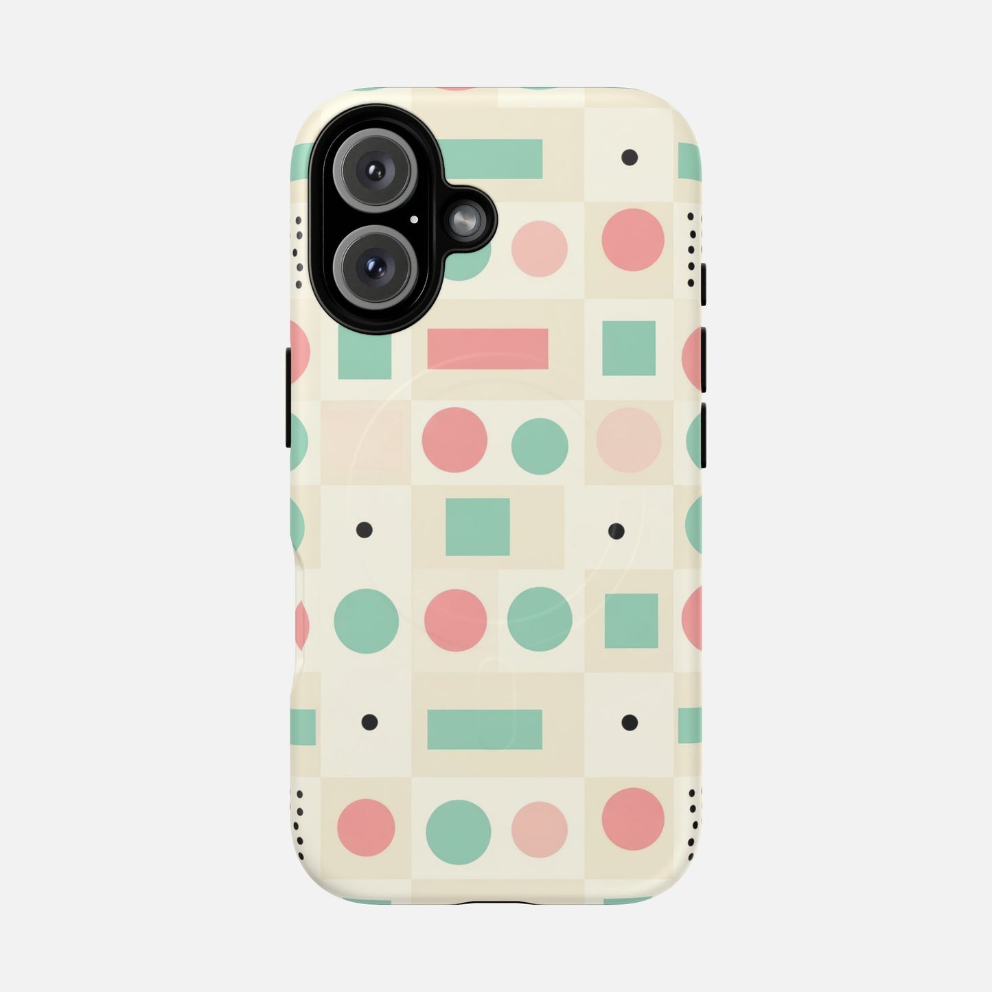 Pastel Circles & Squares iPhone Case — Tough Magnetic | MagSafe Compatible
