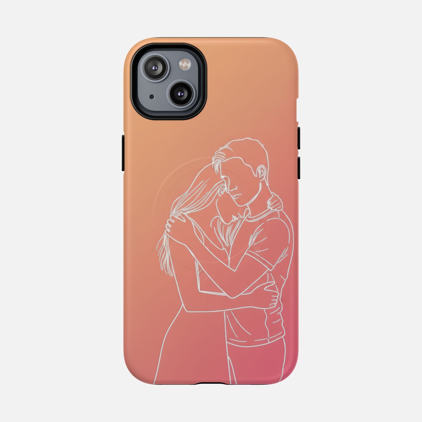 Romantic Outline Couple iPhone Case — Tough Magnetic | MagSafe Compatible