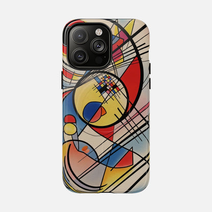 Abstract Geometric Phone Case — Colorful Modern Art Tough Magnetic Case iPhone 14 Pro Max Glossy Phone Case