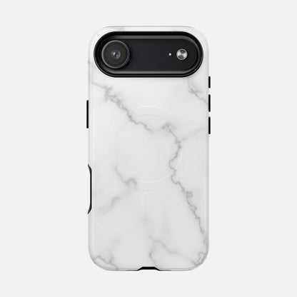 White Marble iPhone Case — Tough Magnetic | MagSafe Compatible
