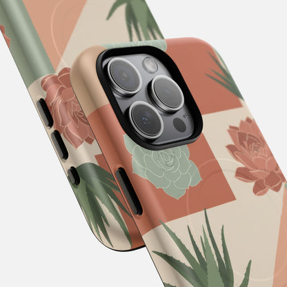 Succulent Pattern iPhone Case — Tough Magnetic | MagSafe Compatible