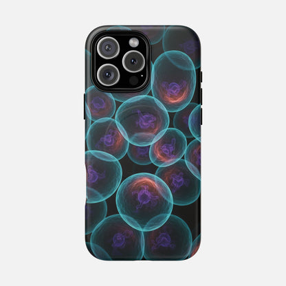 Abstract Neon Bubbles Magnetic Phone Case — Protective Tough Magnetic iPhone Cover iPhone 16 Pro Max Matte Phone Case