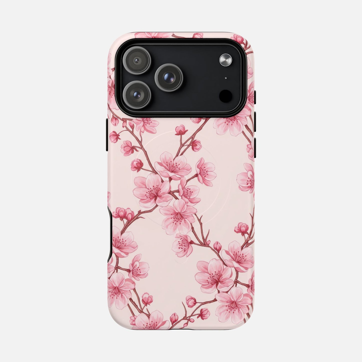 Pink Cherry Blossom iPhone Case — Tough Magnetic | MagSafe Compatible