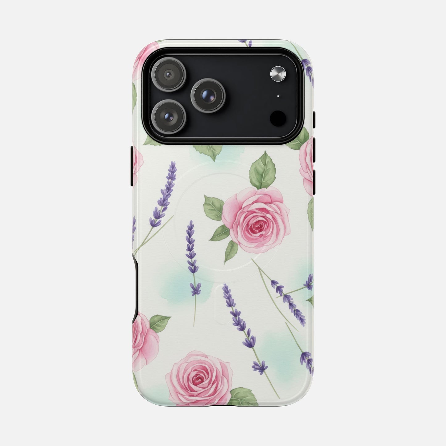 Floral Rose & Lavender iPhone Case — Tough Magnetic | MagSafe Compatible
