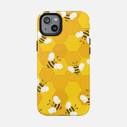 Cute Yellow Bumblebee iPhone Case — Tough Magnetic | MagSafe Compatible