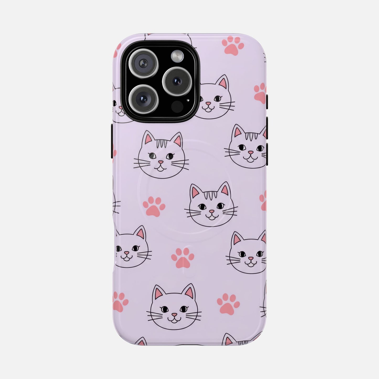 Cute Pink Cat Paw iPhone Case — Tough Magnetic | MagSafe Compatible